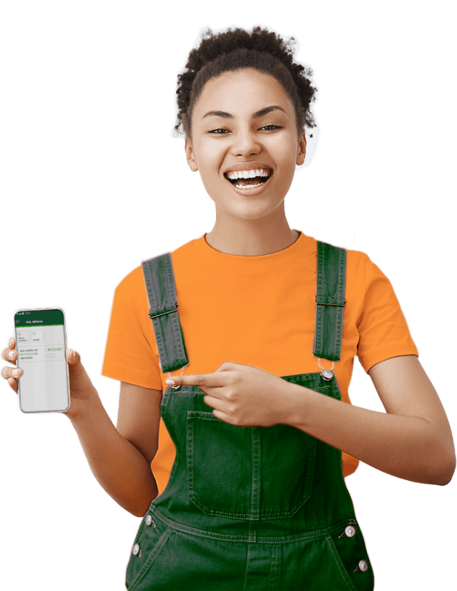 Woman holding a phone