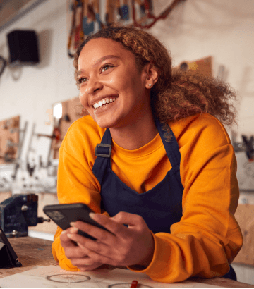 Woman holding a phone