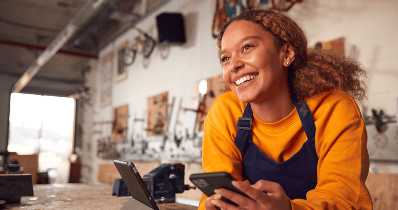 Woman holding a phone